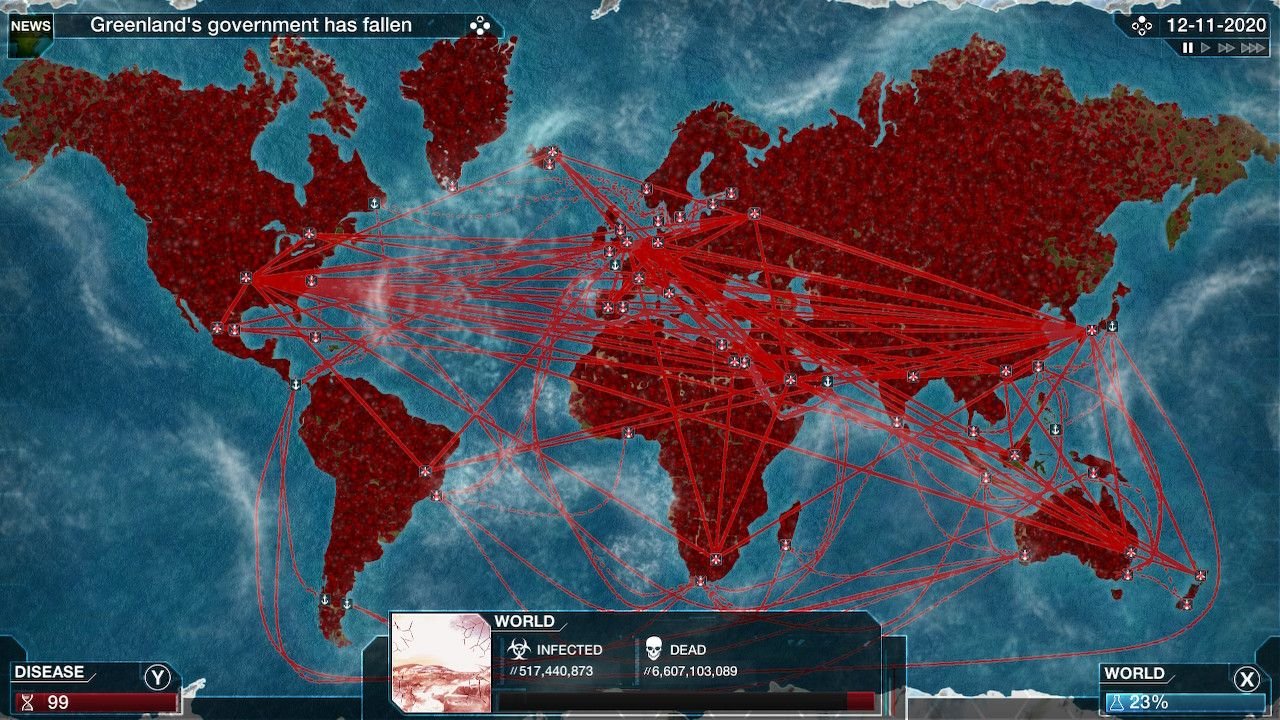 Capture du jeu vidéo « Plague Inc. »