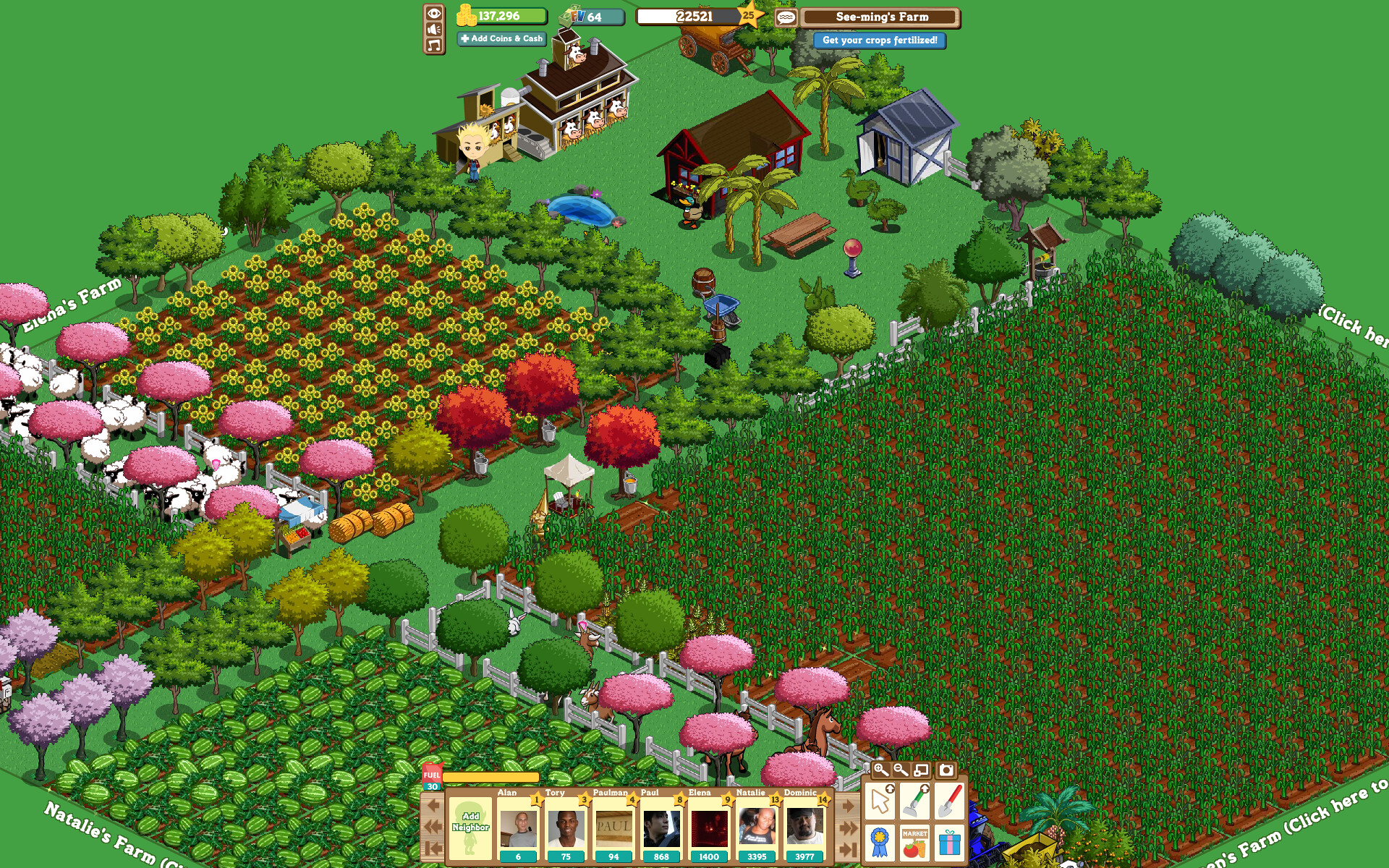 Gameplay du jeu « Farmville » du studio Zynga